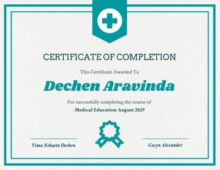 premium  Template: Modern Texture Medical Education Certificate Template