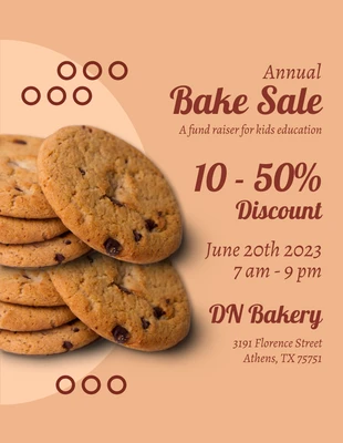 Free  Template: Bake Sale Fundraising for Kids Education Flyer Template