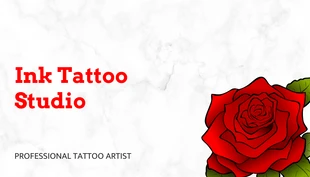 Free  Template: White Texture And Rose Tattoo Business Card