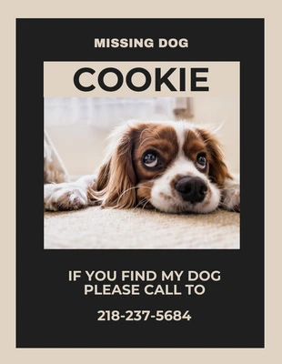 Free  Template: Simple Missing Dog Flyer Template