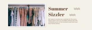 Free  Template: Beige Simple Summer Clothing Banner