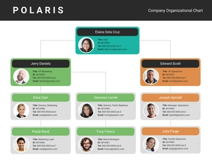 Free  Template: Vibrant Corporate Organizational Chart Template