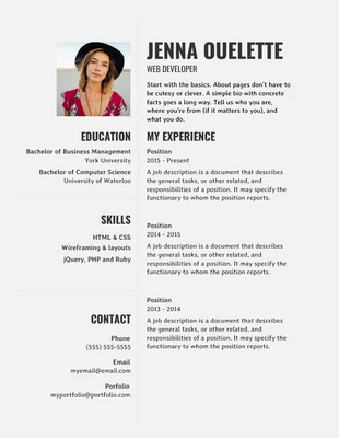 Free  Template: Modern Simple Resume Template