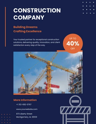 Free  Template: Construction Company Advertising Flyer Template