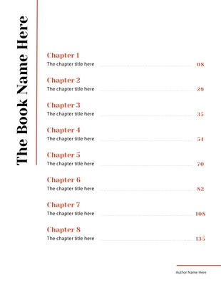 Free  Template: Red Book Table of Contents Template