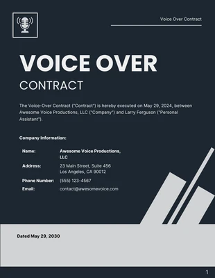 premium  Template: Voice Over Contract Template