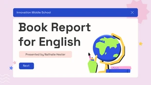 Free  Template: Book Report in English Presentations Template