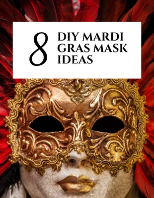 premium  Template: Mardi Gras Mask Pinterest Post