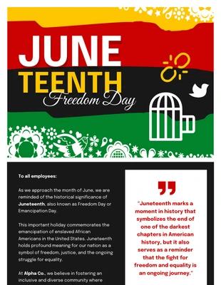 Free  Template: Juneteenth Freedom Day Email Newsletter Template