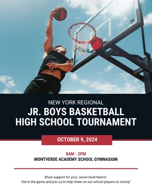 Free  Template: High School Basketball Tournament Flyer Template