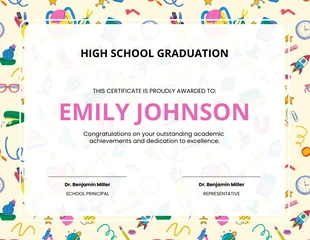 Free  Template: Yellow White Playful School Certificate Template