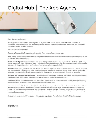 Free  Template: Minimalist Design Job Offer Letter Template