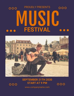 Free  Template: Simple Music Festival Flyer Template