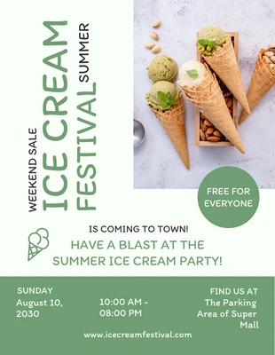 Free  Template: Summer Ice Cream Festival Flyer Template