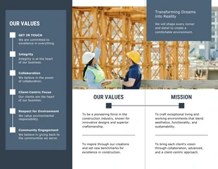 Navy Modern Construction Brochure - Page 2