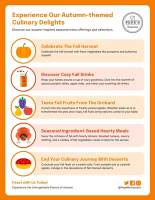 premium  Template: Autumn-themed Culinary Delights Infographic Template