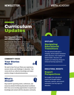 Free  Template: Curriculum Updates Newsletter Template