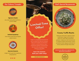 Simple Yellow and Orange Restaurant Tri-fold Brochure - Page 2