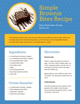 premium  Template: Brownie Bites Recipe Infographic Template