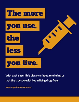 Free  Template: Navy And Yellow Simple Drug Awareness Poster