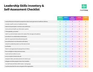 business  Template: Leadership Skills Self-Assessment Inventory Checklist Template