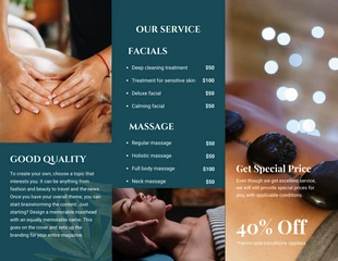 Blue And White Modern Aesthetic Elegant Beauty Spa Brochure - Page 2