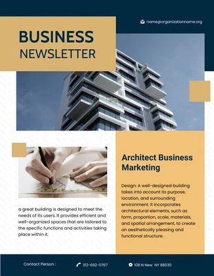 Free  Template: Golden Architect Business Newsletter Template