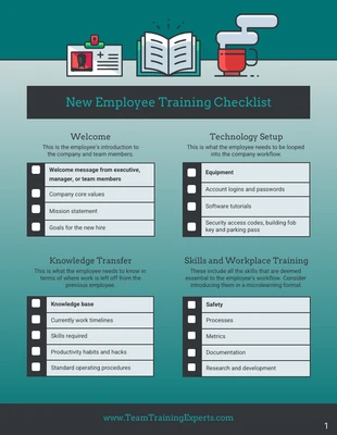 Free interactive Template: New Employee Training Checklist Template