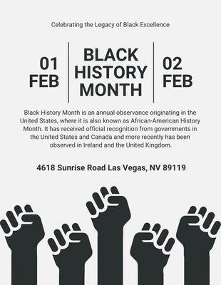 Free  Template: Black History Month Celebration Flyer Template