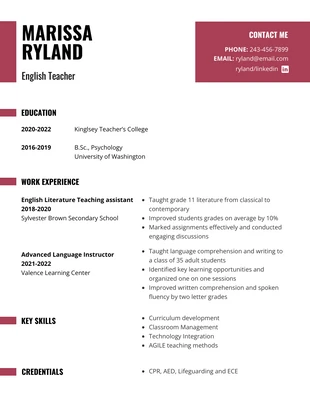 Free  Template: Minimalist Student Resume Template