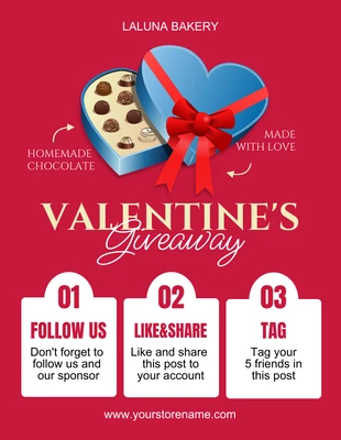 Free  Template: Valentine's Day Giveaway Flyer Template