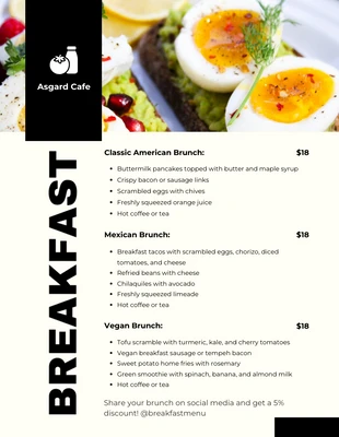 Free  Template: Beige Modern Breakfast Menu