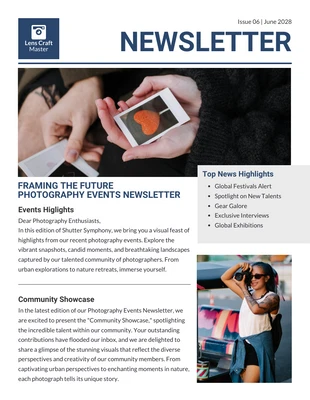 Free  Template: Event Photography Newsletter Template