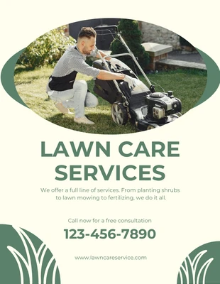 Free  Template: Lawn Care Services Flyer Template