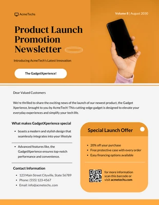 business  Template: Product Launch Promotion Newsletter Template