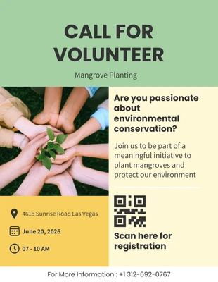 Free  Template: Modern Volunteering Flyer Template