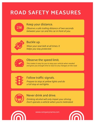 Free  Template: Red And Yellow Simple Road Safety Measure Poster