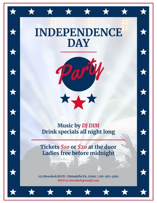 Free  Template: Independence Day Music Party Event Flyer Template