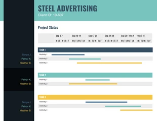 premium  Template: Daily Client Project Status Gantt Chart Template