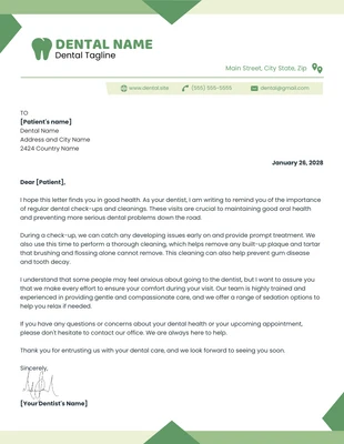 Free  Template: White And Green Modern Geometric Dental Letterhead Template