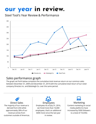 Free  Template: 3 Column Annual Review Report Template