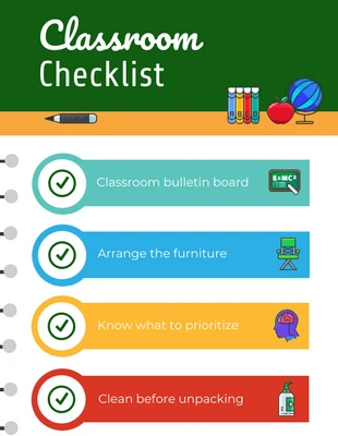 Free  Template: Classroom Checklist Infographic Template