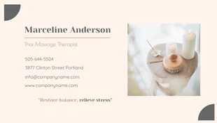 Beige Brown Massage Therapist Business Card - Page 2