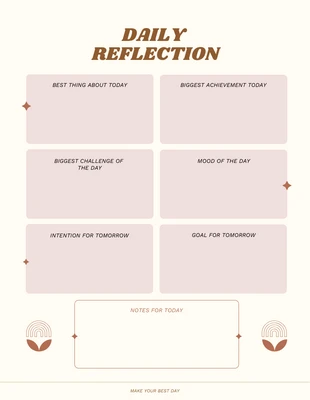 Free  Template: Aesthetic Daily Reflections Planner Template