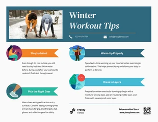 Free  Template: Winter Workout Tips Infographic Template