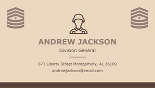 Light Brown Minimalist Illustration Military Business Card - Page 2