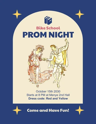 Free  Template: Vintage Prom Night Flyer Template