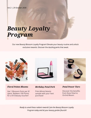 Free  Template: Pink Pastel Loyalty Program Rewards Newsletter Template