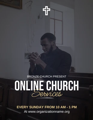 Free  Template: Online Church Services Flyer Template