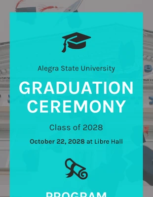 business  Template: Minimalistic Graduation Event Program Template